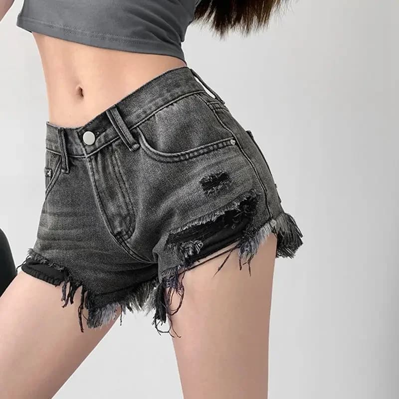 Ripped Denim Shorts for Women