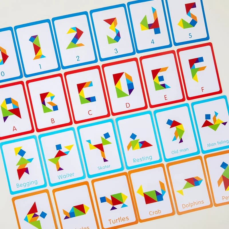 Wooden Tangram Puzzle Building Blocks