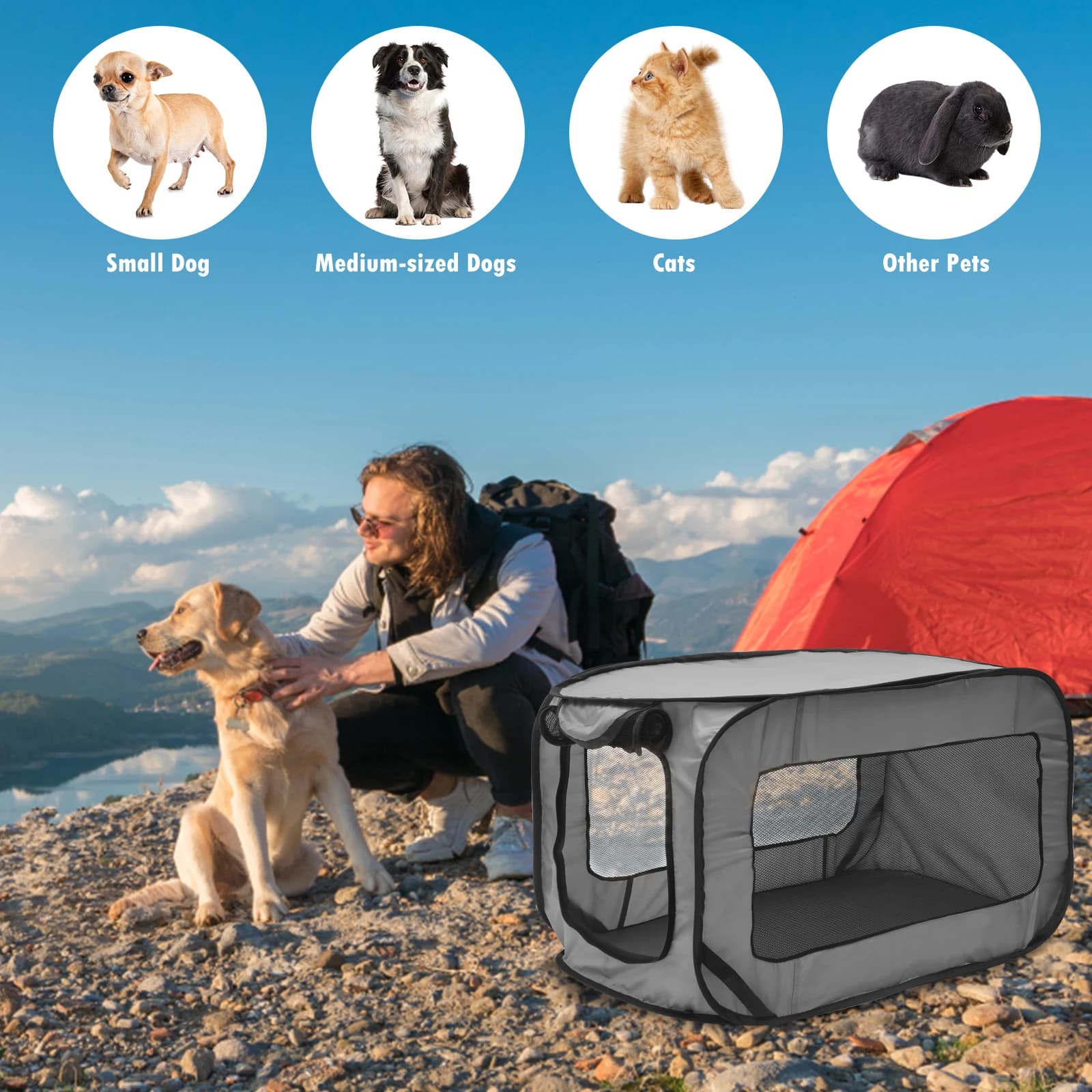 Foldable Pop-Up Dog Travel Crate