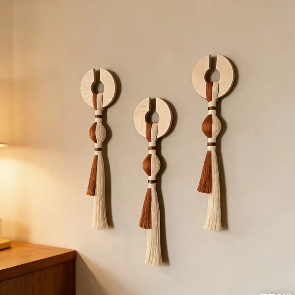 Scandinavian Style Wall Mounted Fiber Artwork