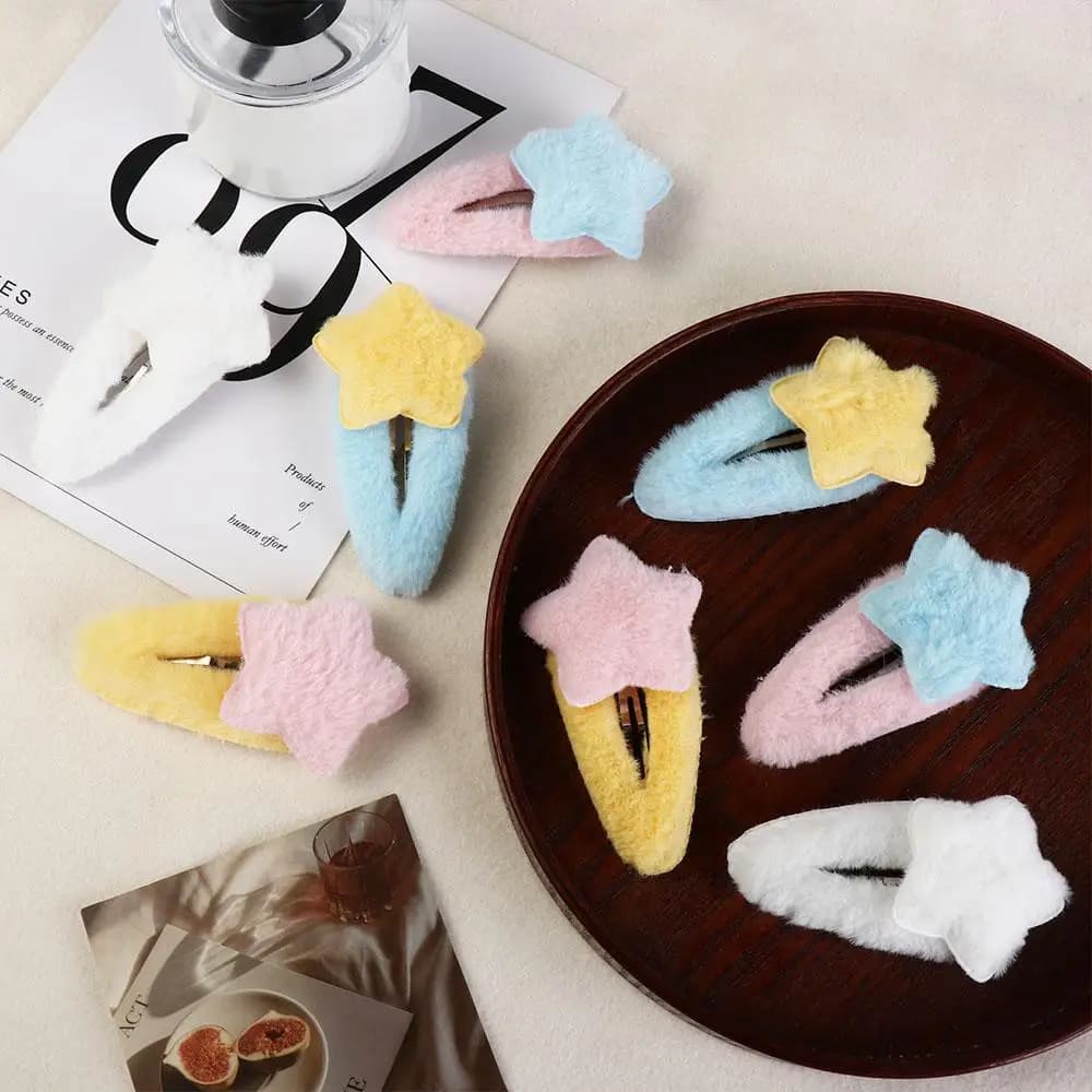 Plush Star Hair Clip Barrettes