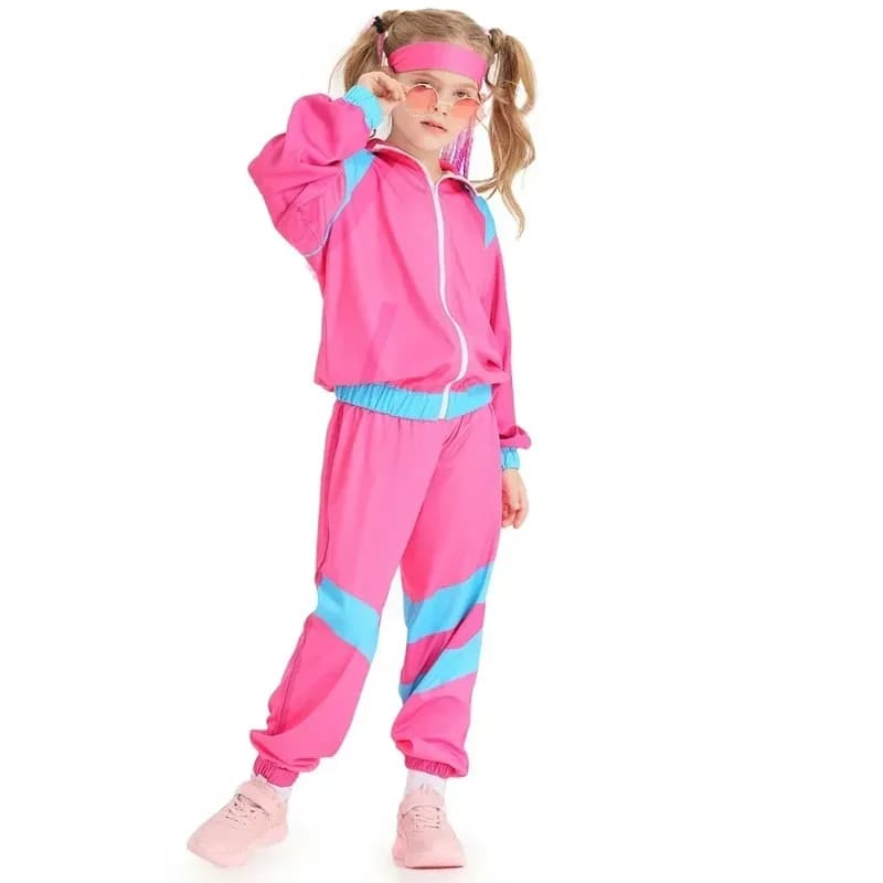 Halloween Costumes for Girls Boys Kids Children Retro Hippie Costume Fantasia 70s 80s Rock Hip-Hop Disco Cosplay Clothing Suit
