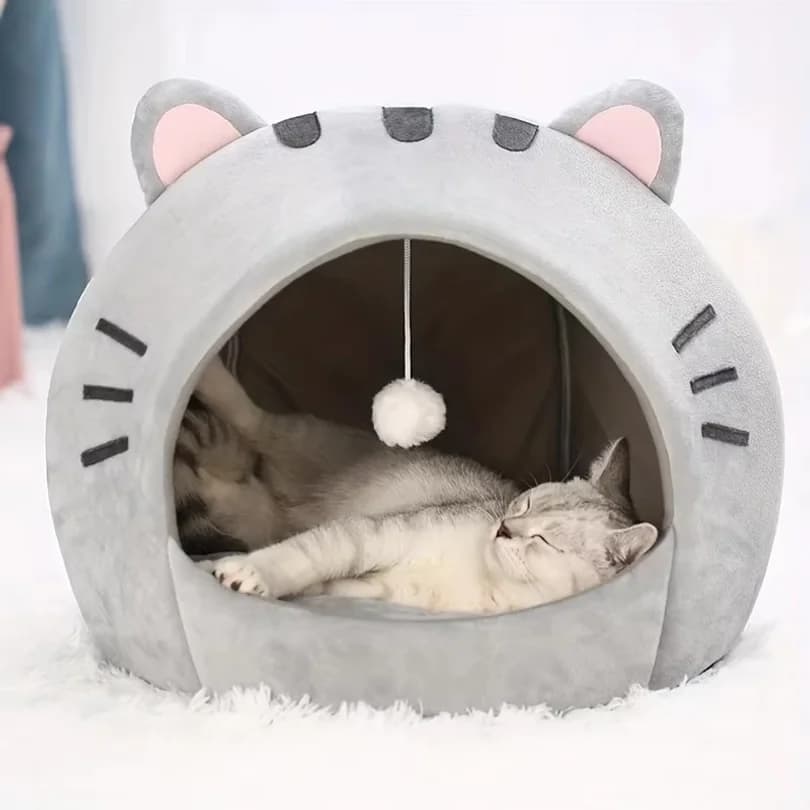 Cartoon Cat Cave Bed Pet Tent