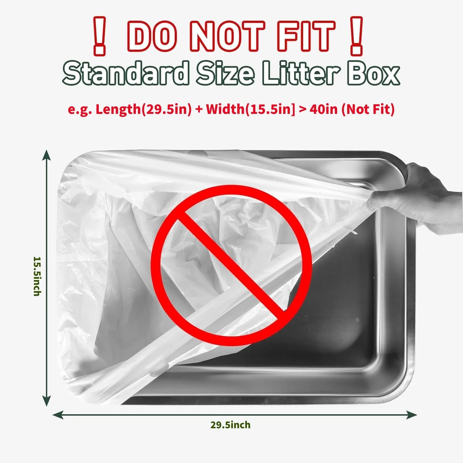 Heavy Duty Cat Litter Box Liner with Drawstring