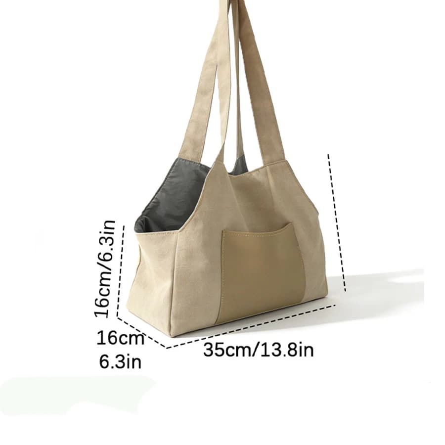 Breathable Pet Carrier Shoulder Bag with Waterproof Pad