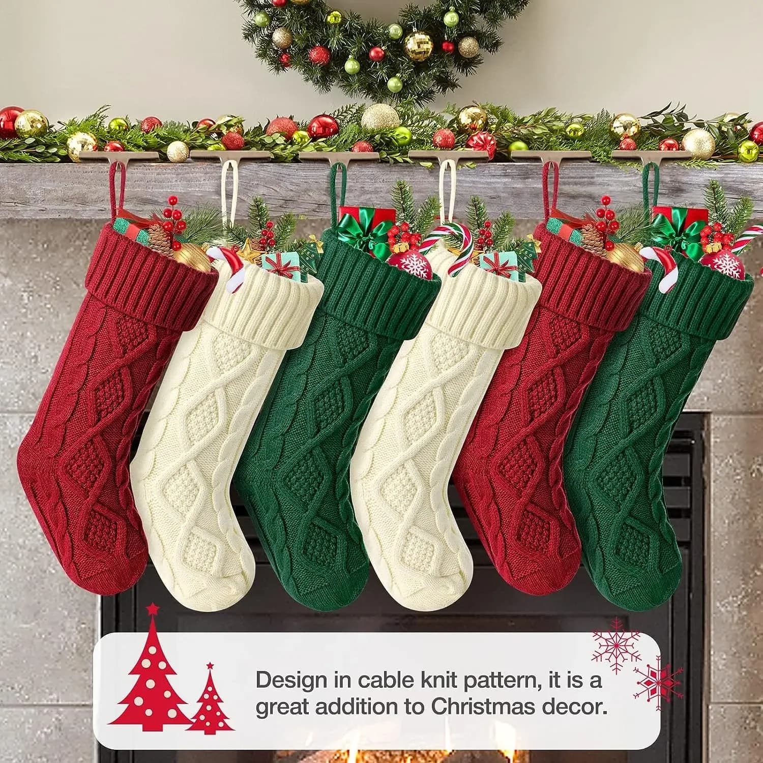 Large Knitted Christmas Stockings