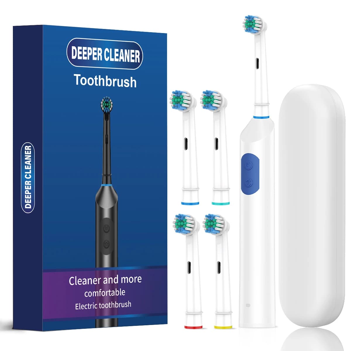Electric Toothbrush 5-Mode Rotating Rechargeable IPX7