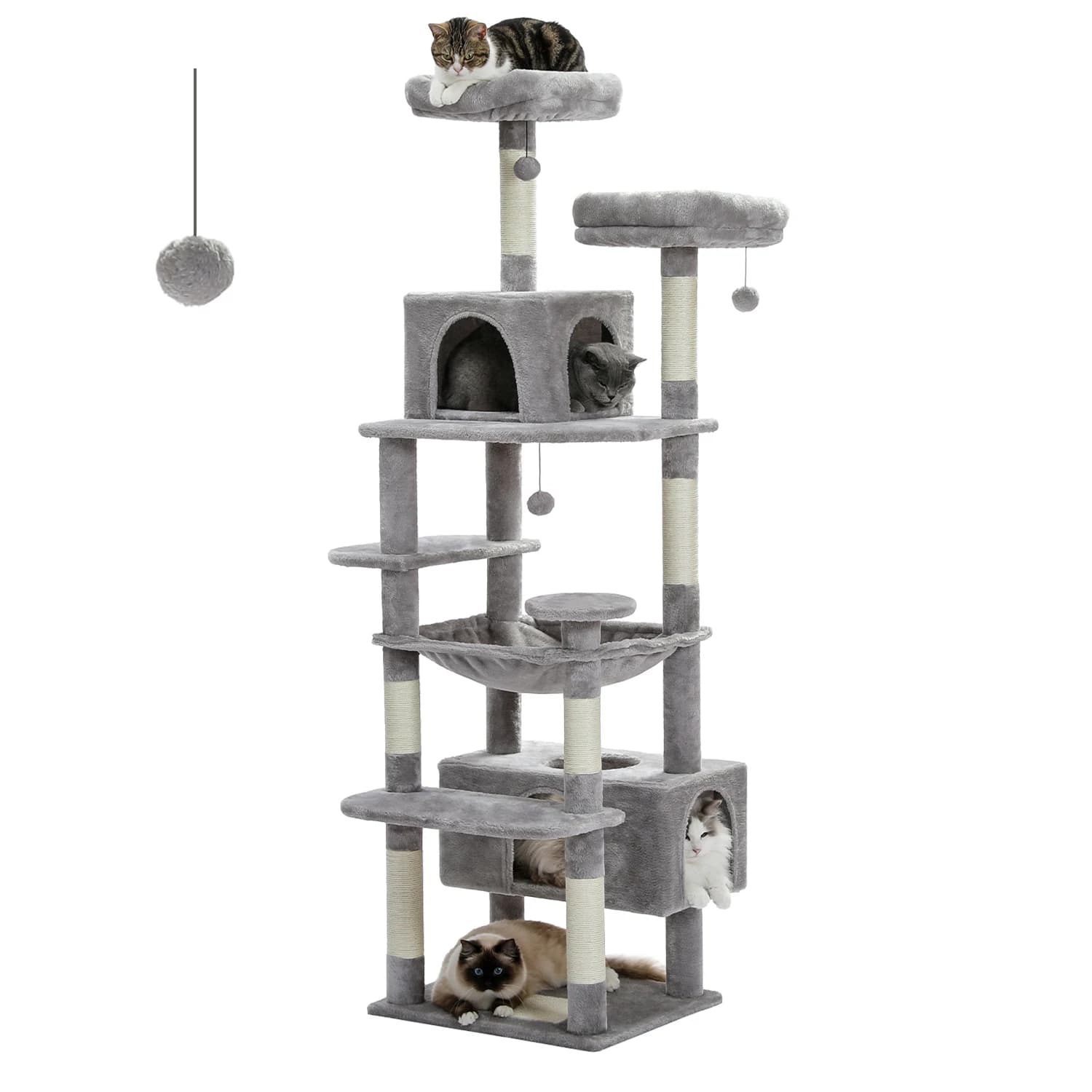 Large 72-Inch Cat Tree With Sisal Scratching Posts