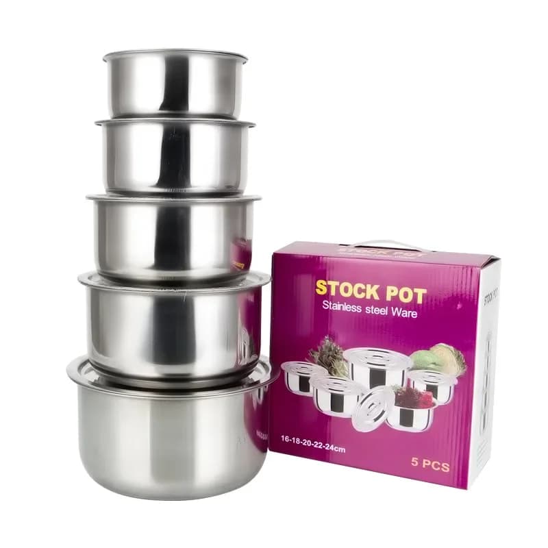 Stainless Steel Soup Pot Set with Lids