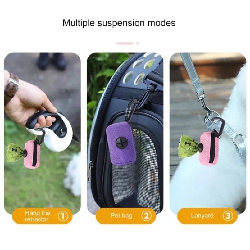 Portable Dog Poop Bag Holder Leash Attachment