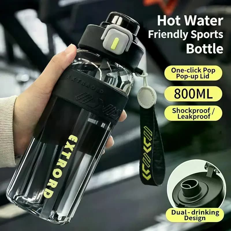 Sports Water Bottle with Straw and Direct Drinking