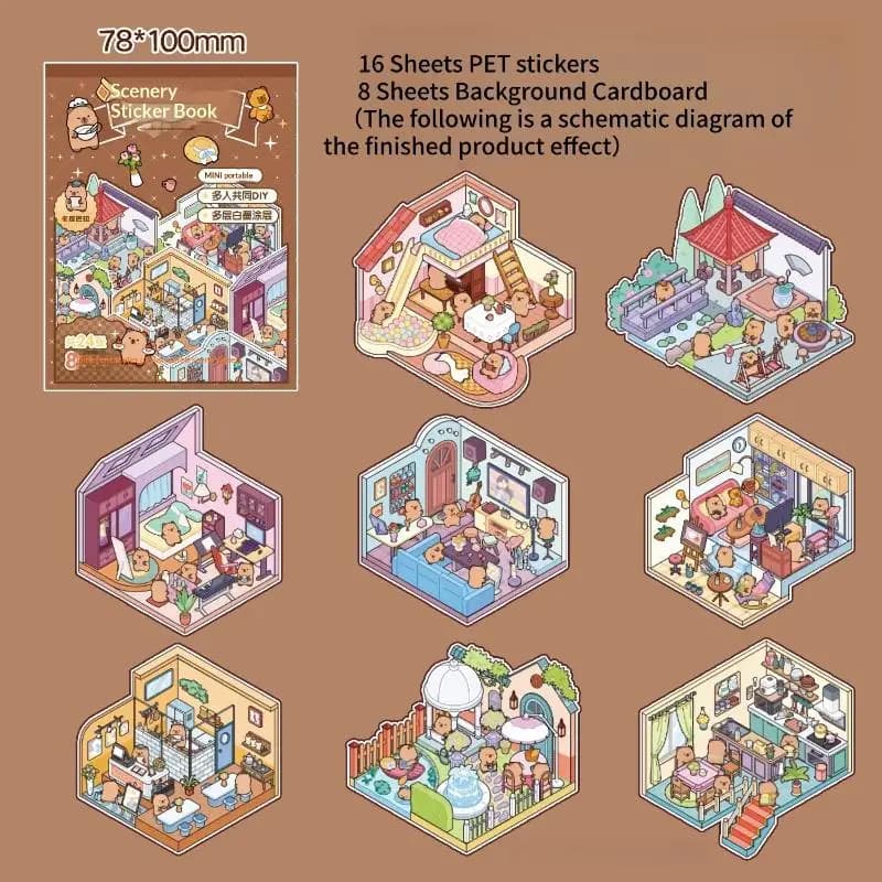 Kids Room Decor 3D Cute Cartoon Landscaping Stickers Perfect for Wall Art