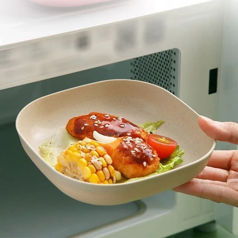 Square Plastic Dinner Plates with Storage Box