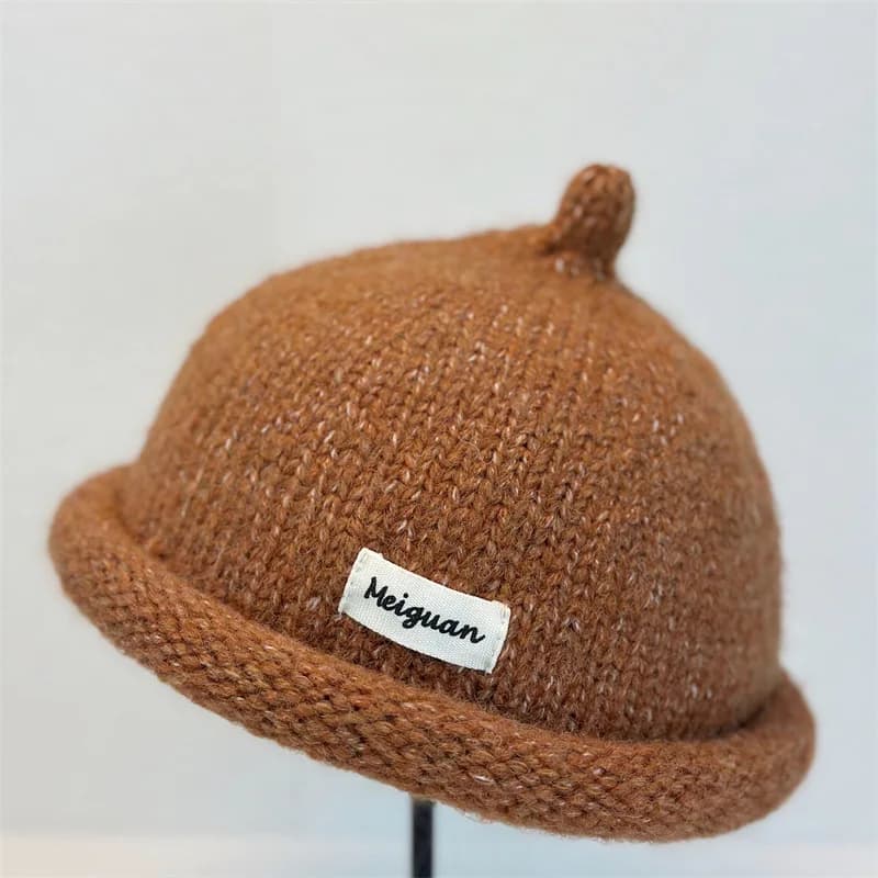Women's Winter Knit Beanie with Turned-up Brim