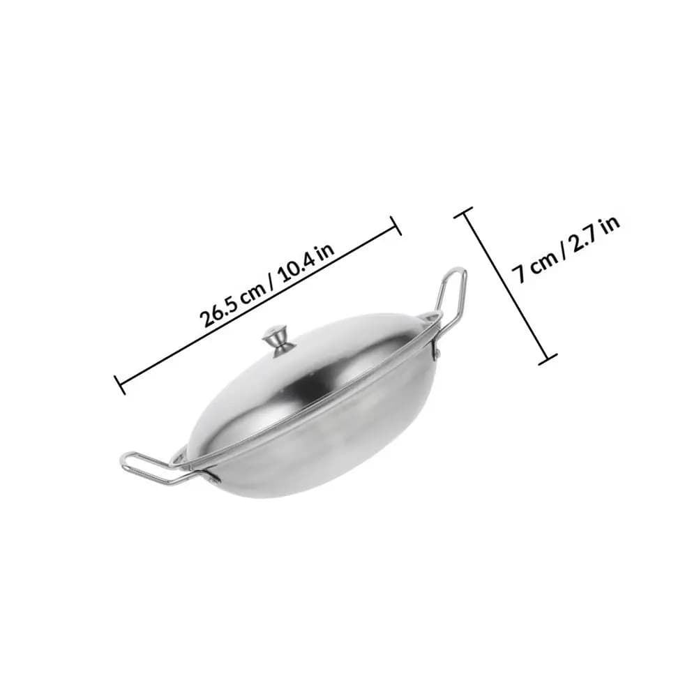 Stainless Steel Double Handle Hot Pot with Lid