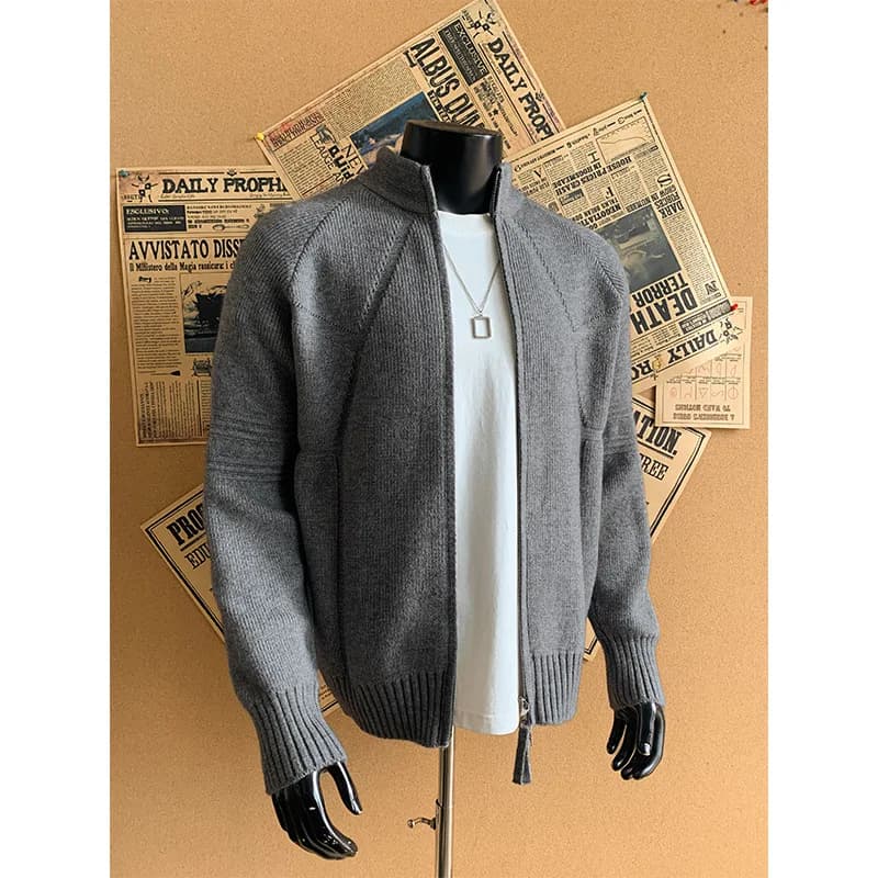 Thermal Double Zipper Cardigan Jacket