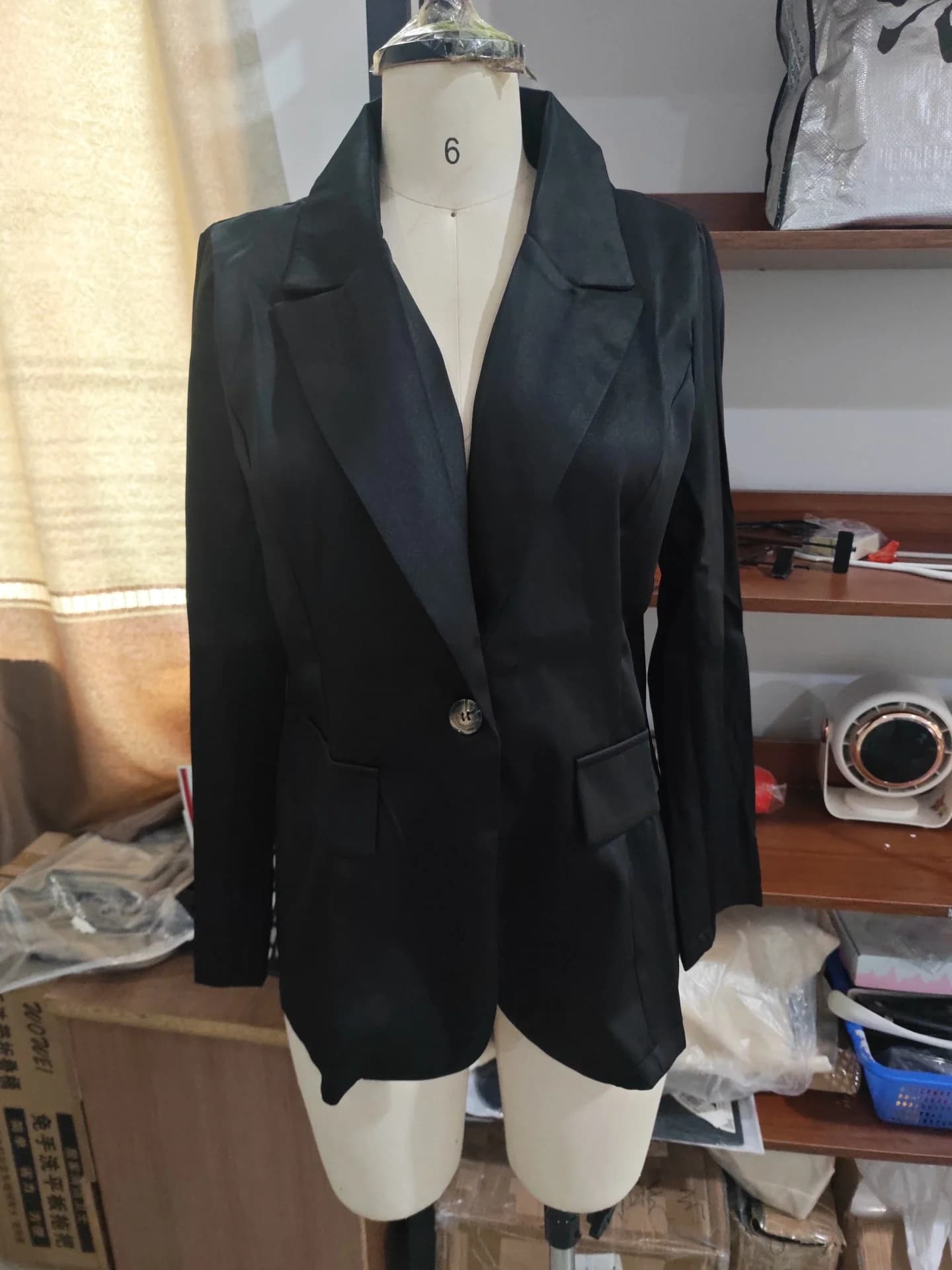 Women's Bandana Print Blazer with Fringe Shawl Back