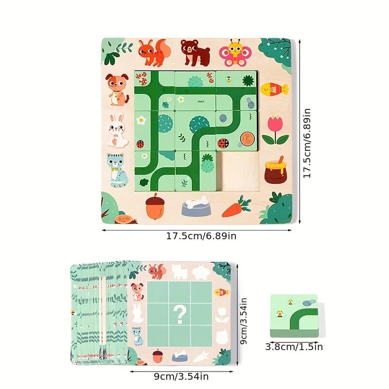 Wooden Maze Route Finding Puzzle Board