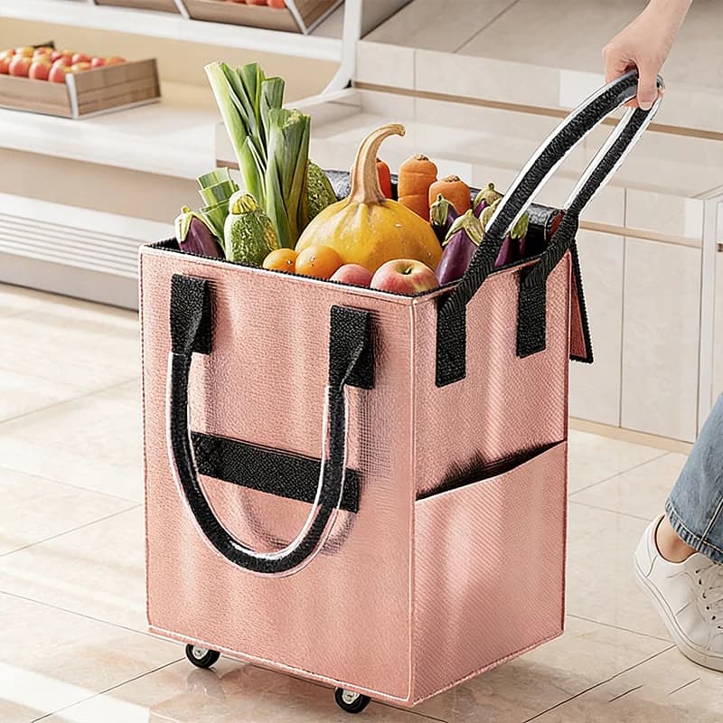 Rolling Grocery Tote Bag with Wheels