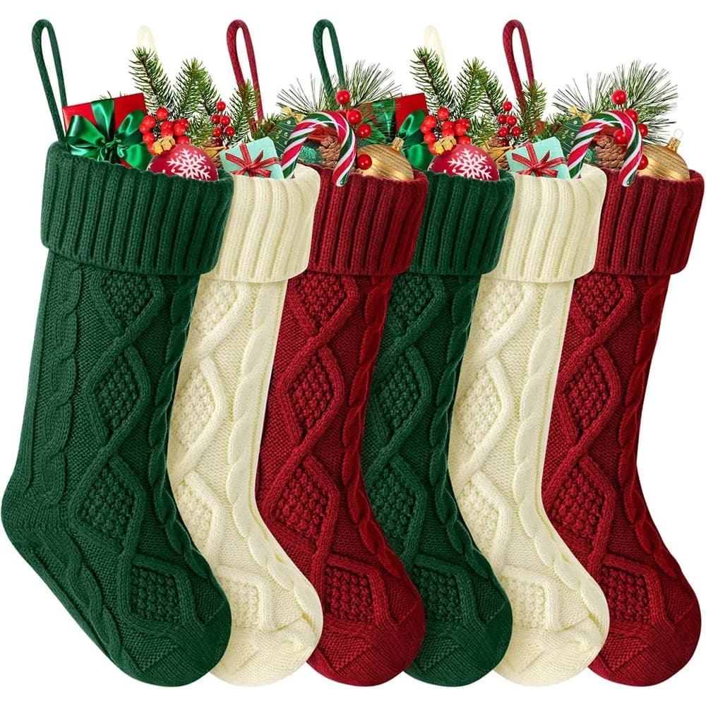 Large Knitted Christmas Stockings