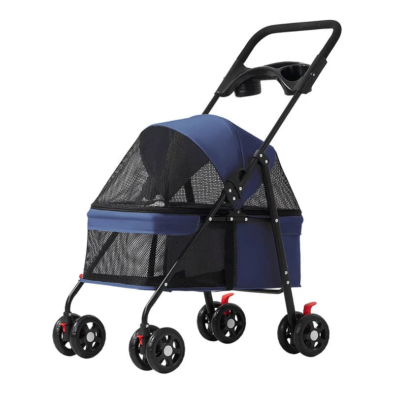 Lightweight Foldable Pet Stroller Outdoor Travel Hand Cart for Small Dogs Cats Teddy Walking Trip