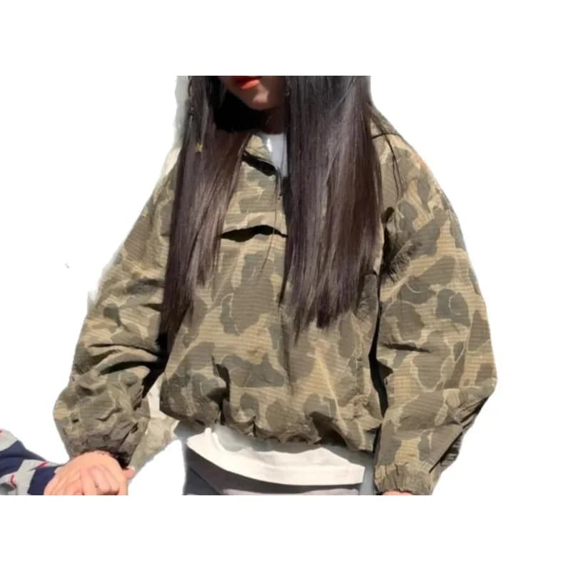 Girls Camouflage Hooded Casual Western Jacket