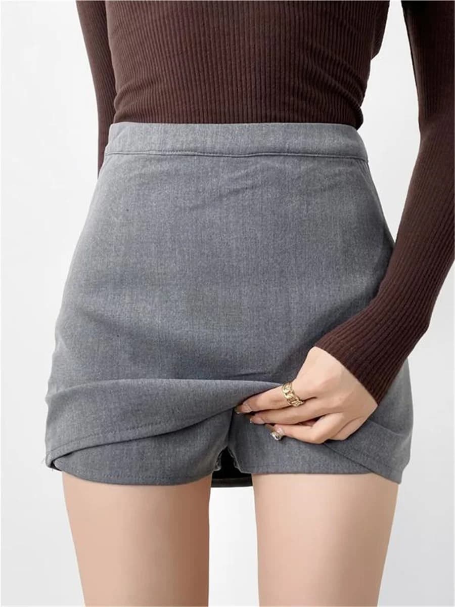 Black Mini Pencil Skirt with Shorts
