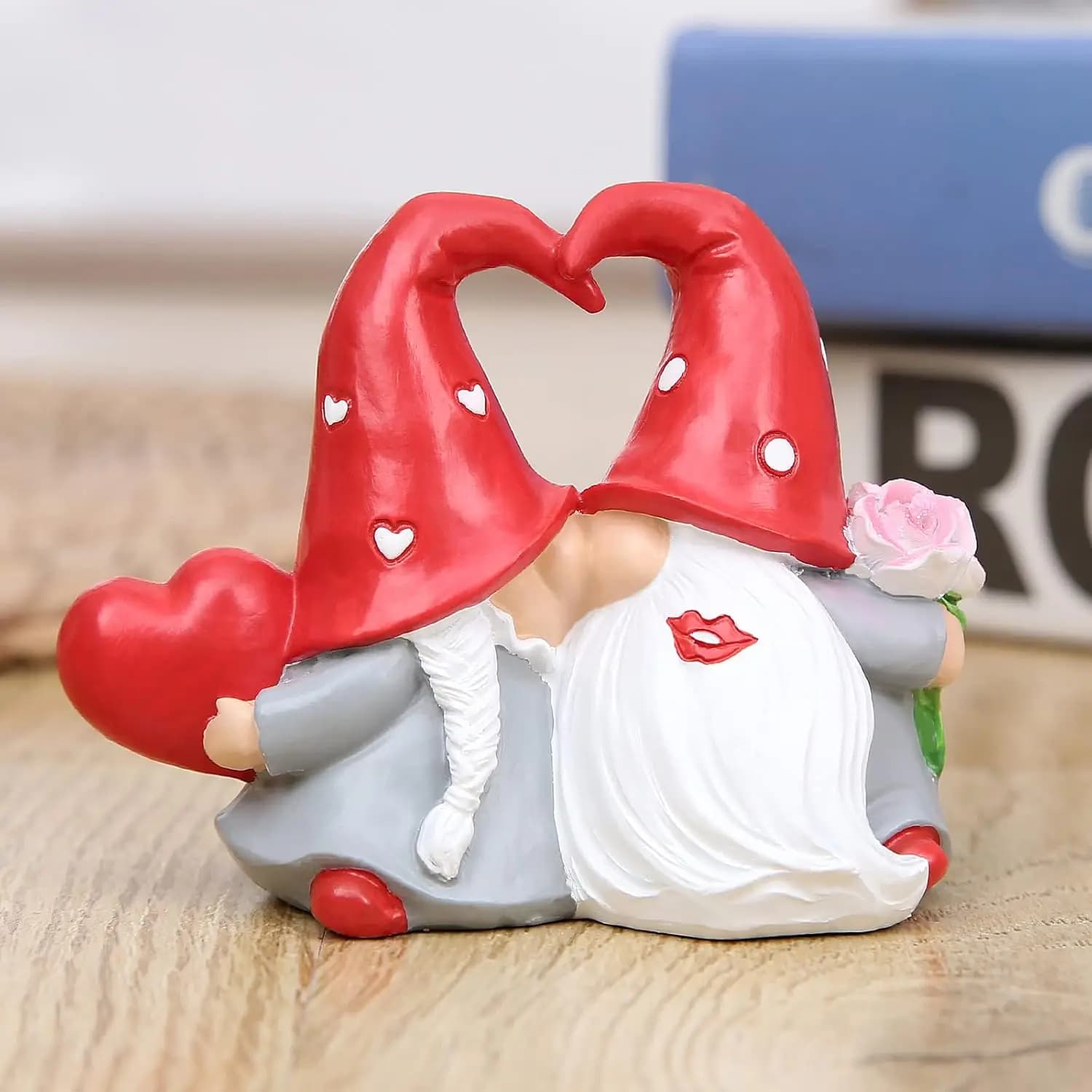 Valentines Day Gifts Valentine Gnomes for Valentines Day Decoration Home Ornaments Table Resin Decor Gifts (Flower Heart)