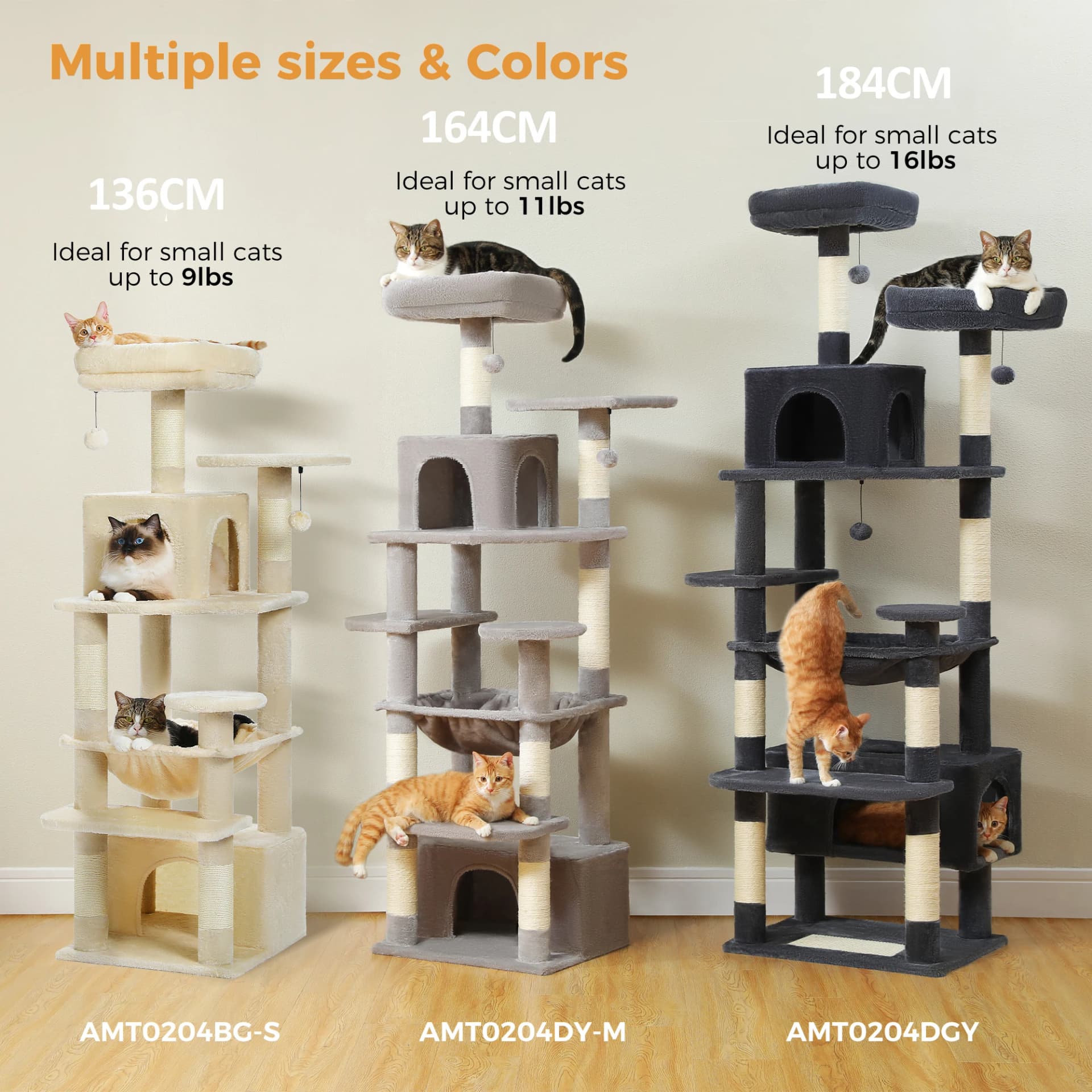 Large 72-Inch Cat Tree With Sisal Scratching Posts