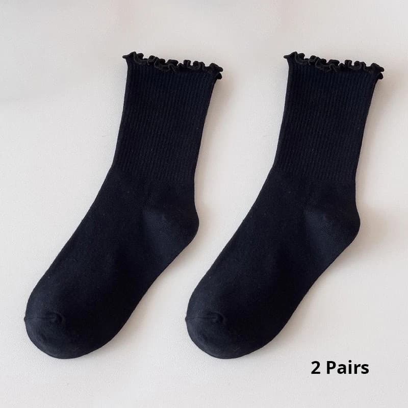Women's Cotton Ruffle Mid-Calf Socks