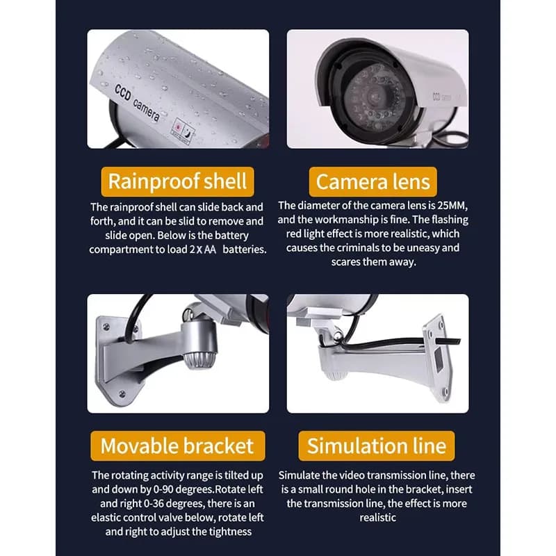 Fake Security Camera with Adjustable Mount