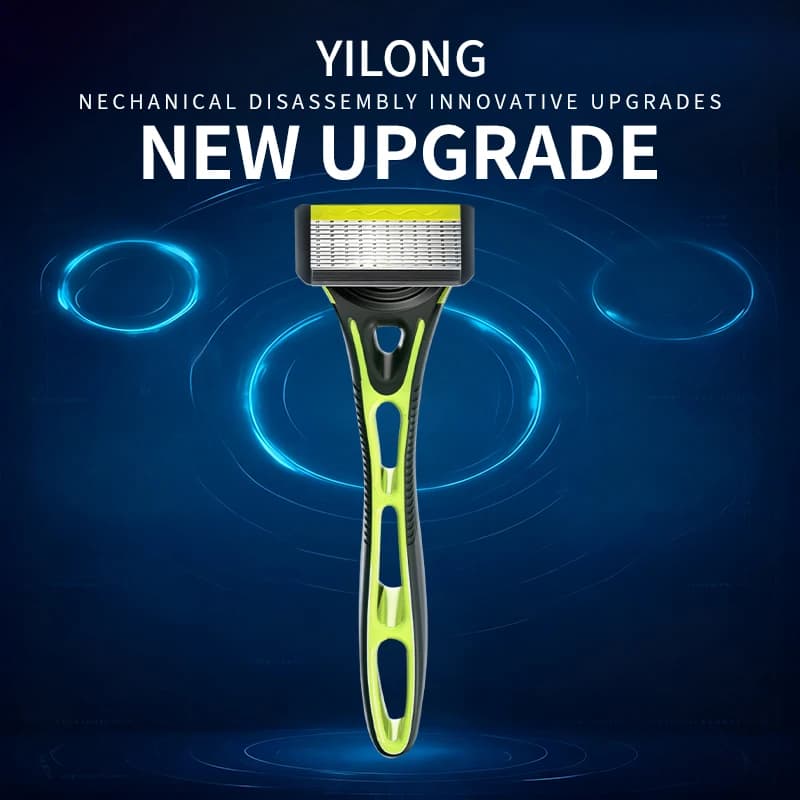 10-Blade Razor with Refillable Head and Lubricating Strip
