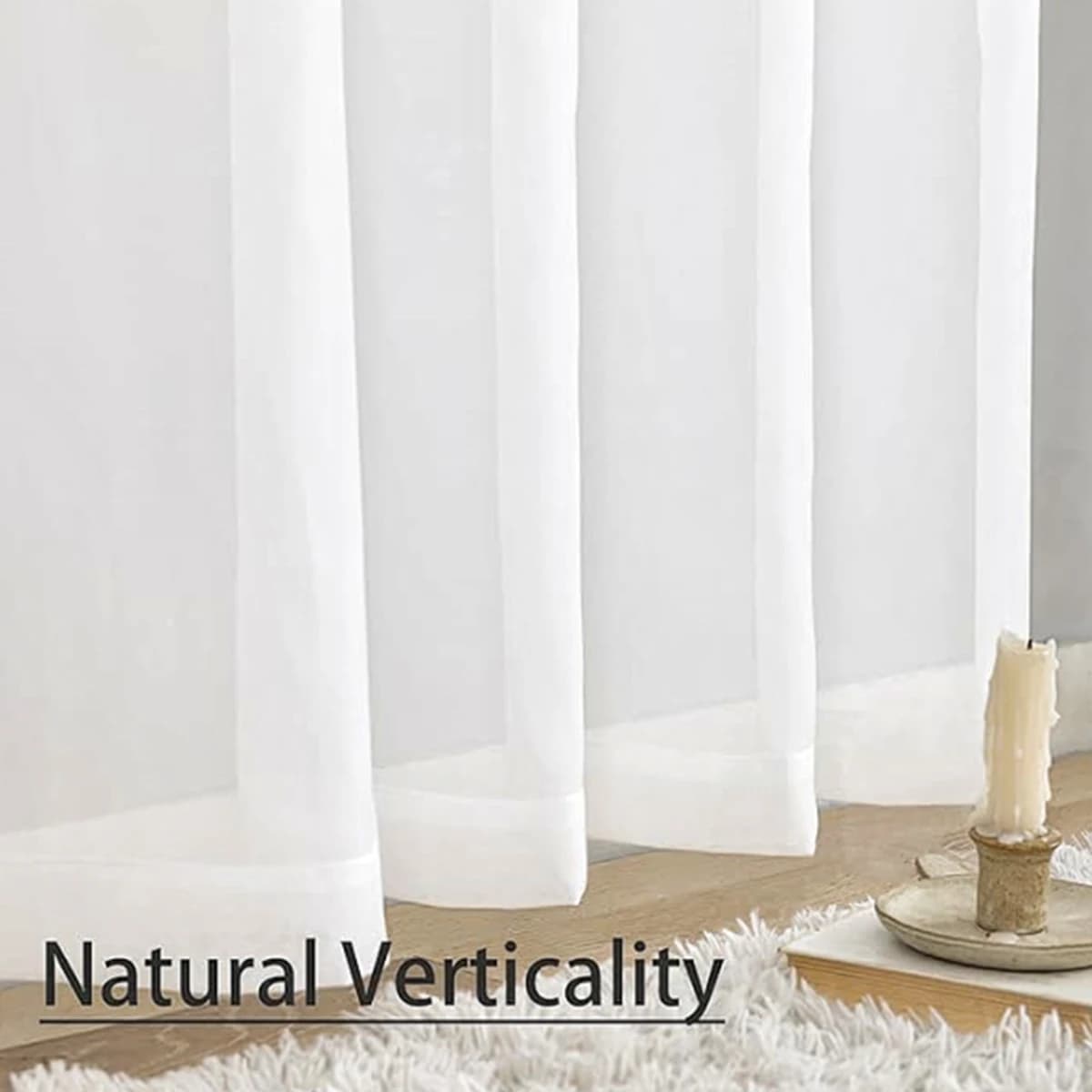 Sheer White Curtain Panels with Rod Pocket