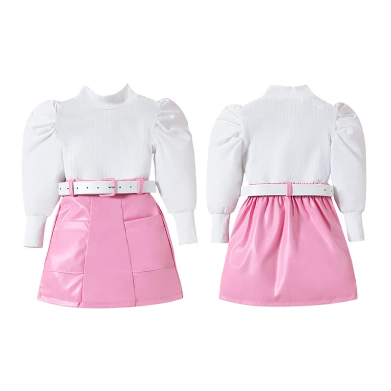 Girls Long Sleeve Top and Skirt Set