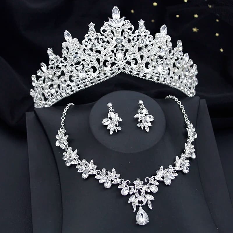 Bridal Jewelry Sets for WomenTiaras and Necklace Earrings Sets for Wedding Dress Party Birthday Costume Accessories