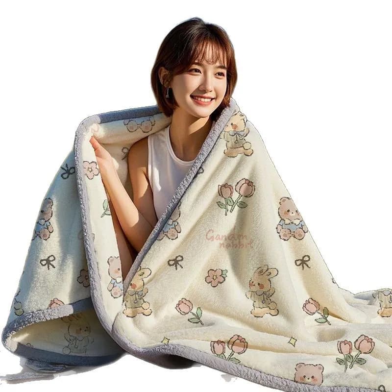 Cute Pet Print Flannel Throw Blanket