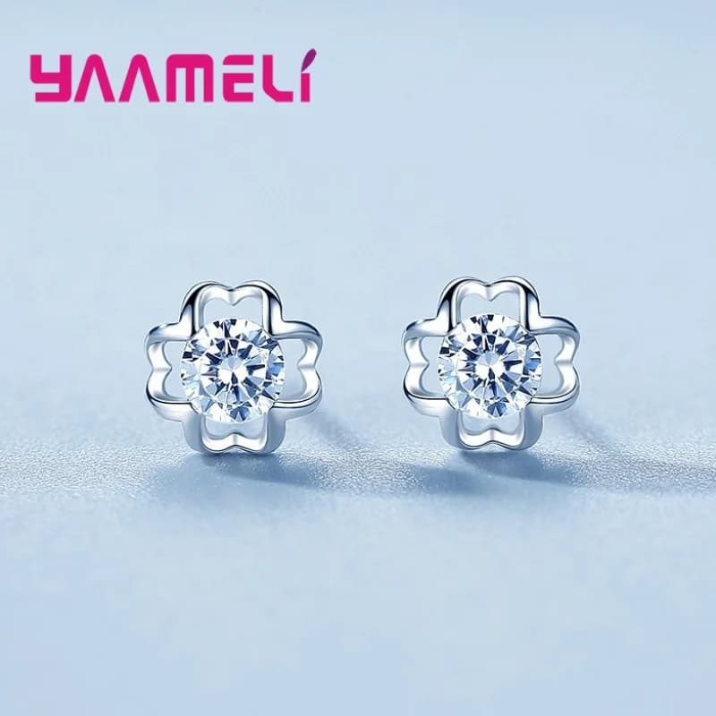 Cubic Zirconia Stud Earrings in Sterling Silver