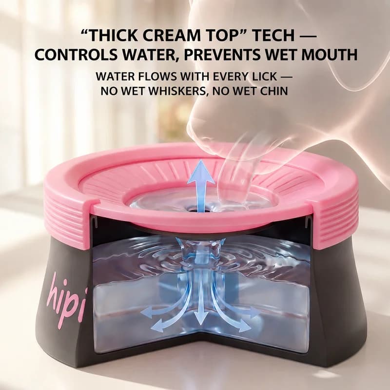 Pet Water Bowl with Anti-Wet Spill Mat