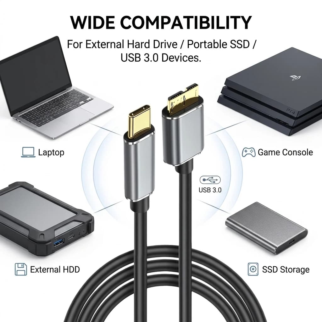 USB C to Micro B Cable USB 3.1 Gen1