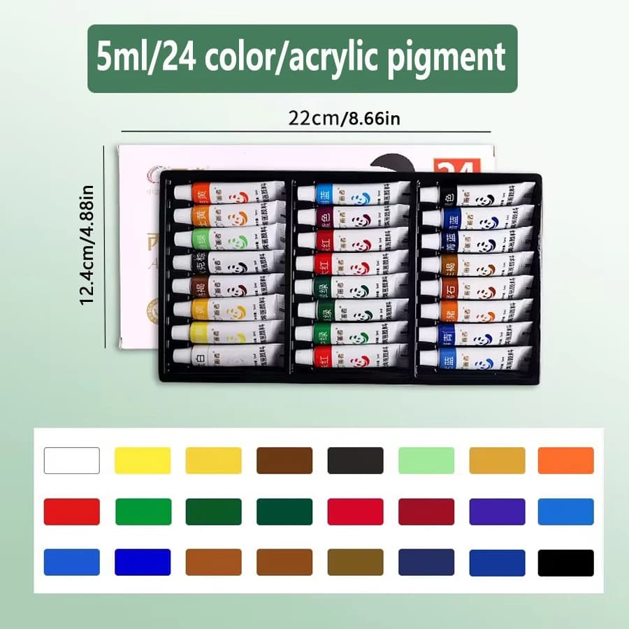 Acrylic Paint Set, 12-24 Colors, Waterproof