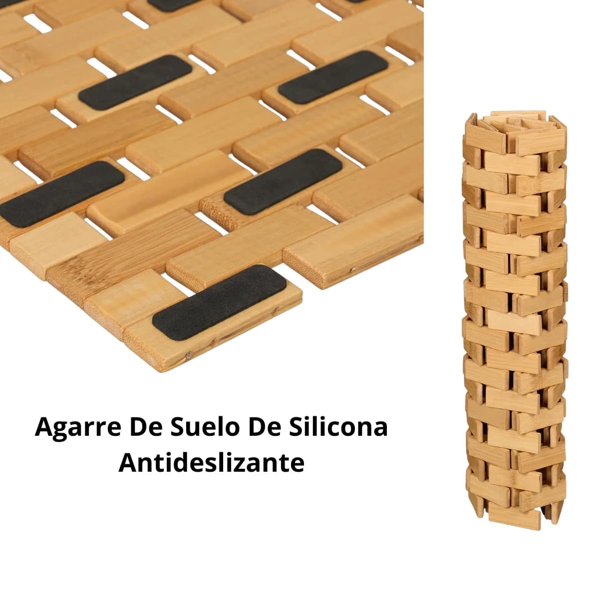 Bamboo Bath and Shower Mat with Non-Slip Base