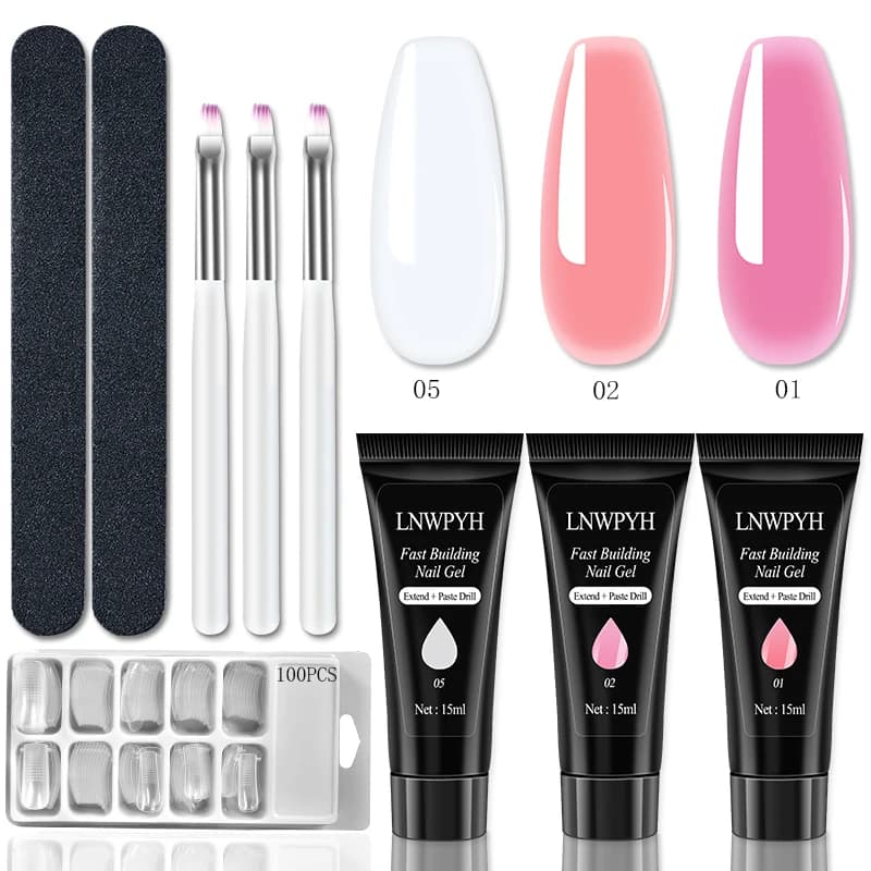Nail Extension Gel UV Set with Tools