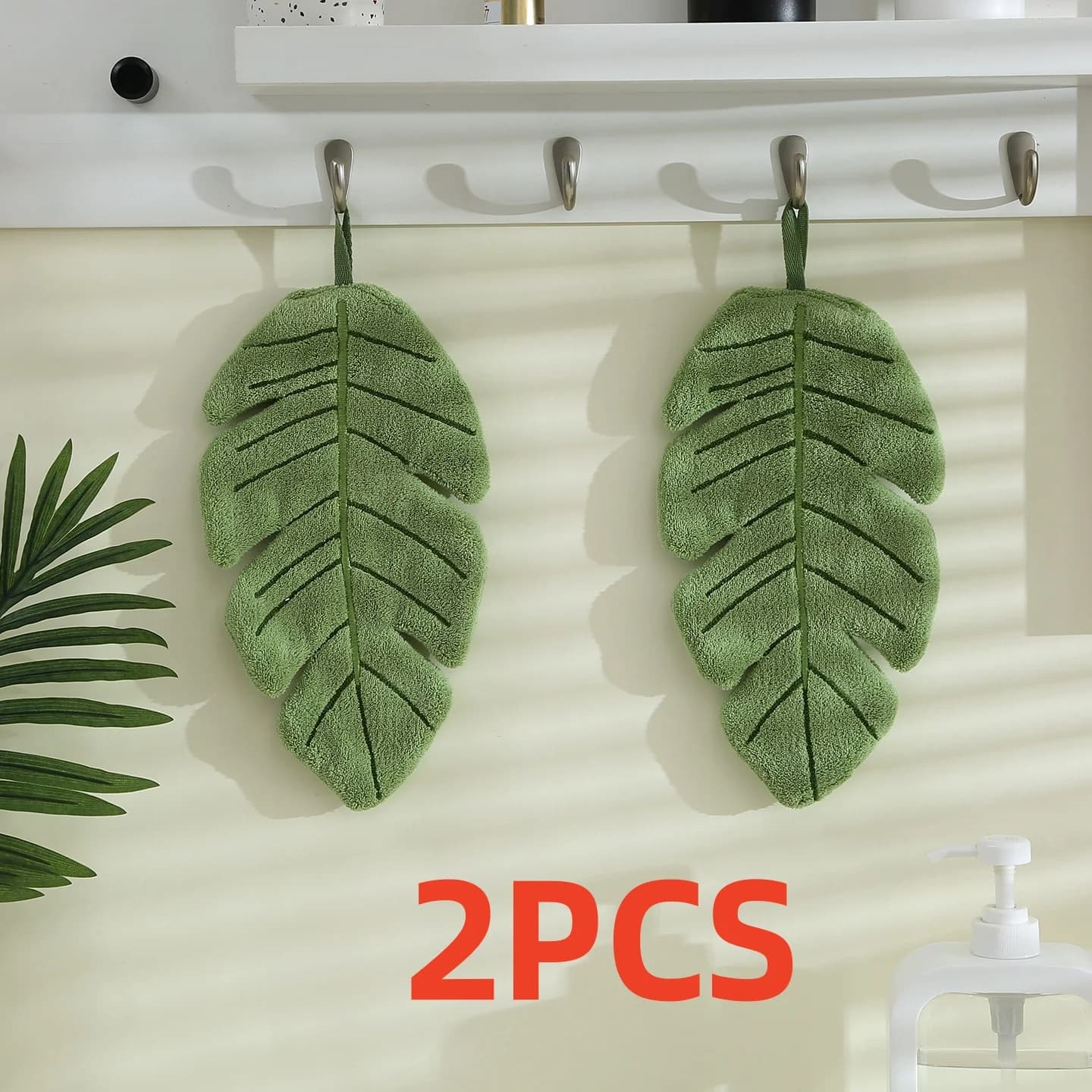Leaf-Shaped Hand Towels, 2-Pack