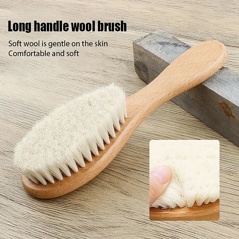 Wool Beard Brush with Beech Wood Handle