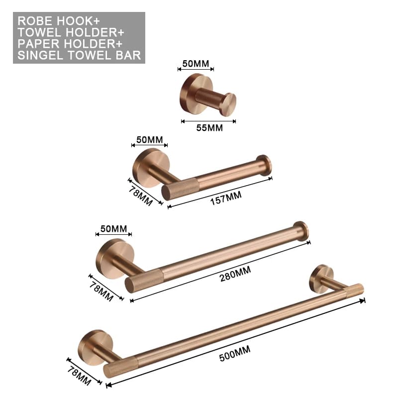 Bathroom Accessories Hardware Set Kit Towel Bar Wall Mount Toilet Paper Holder Hand Robe Hook Hanger Stainless Steel