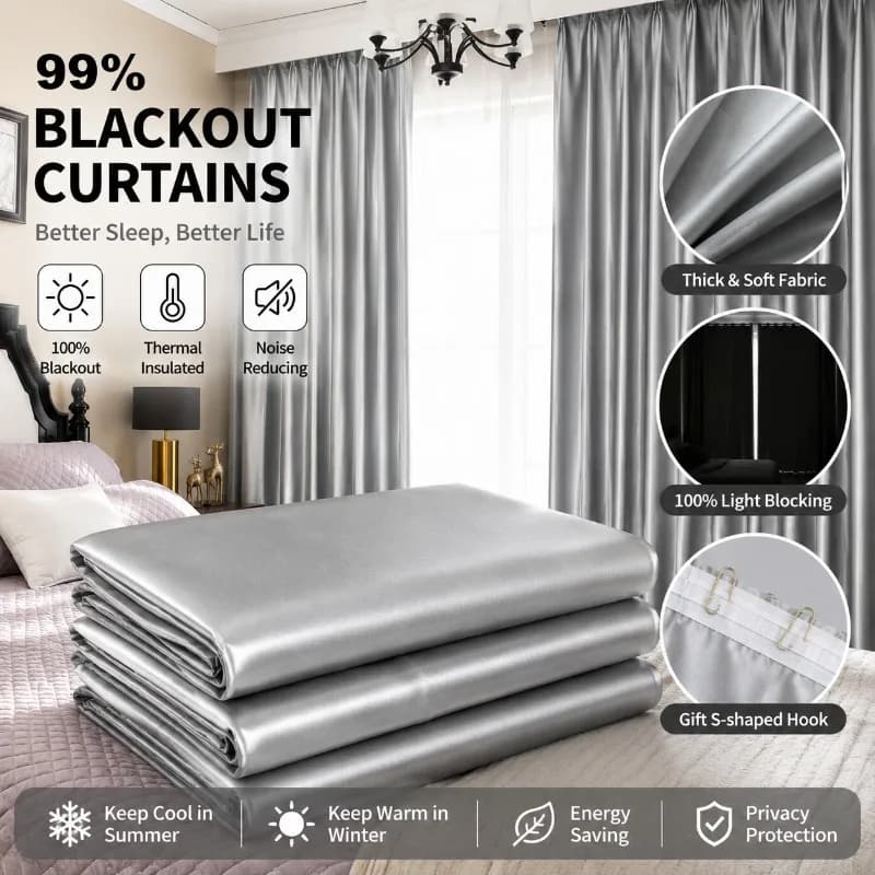 Thermal Blackout Curtains with Coated Lining