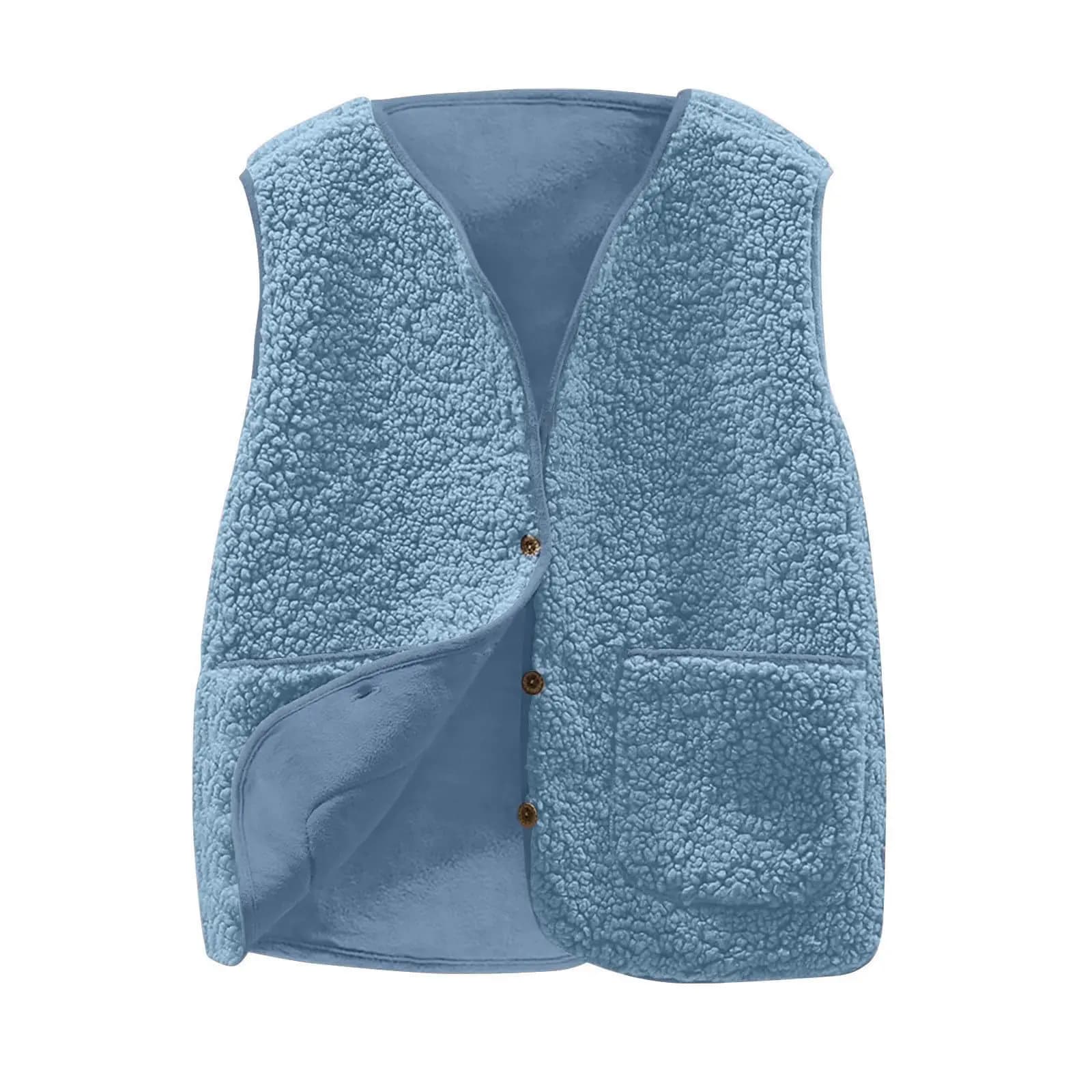 Women's Teddy Fleece Button Vest