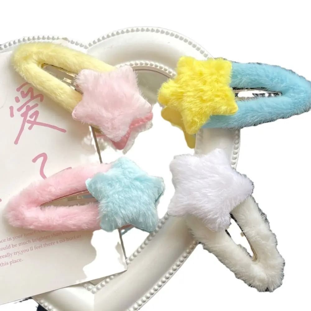 Plush Star Hair Clip Barrettes