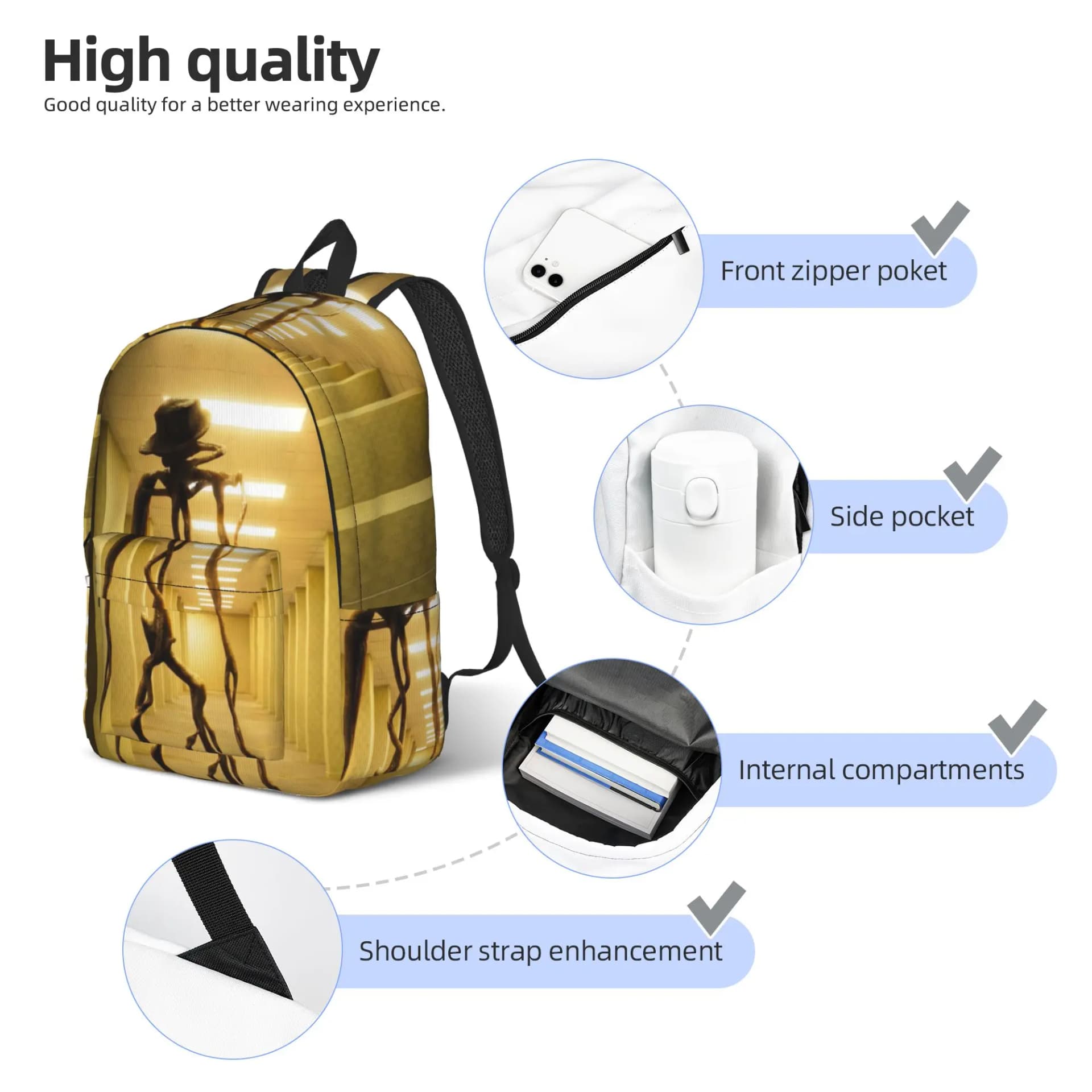 Backrooms Horror Movie 2026 Backpack  Outdoor Backpacks Male Design Durable High School Bags Fashion Rucksack
