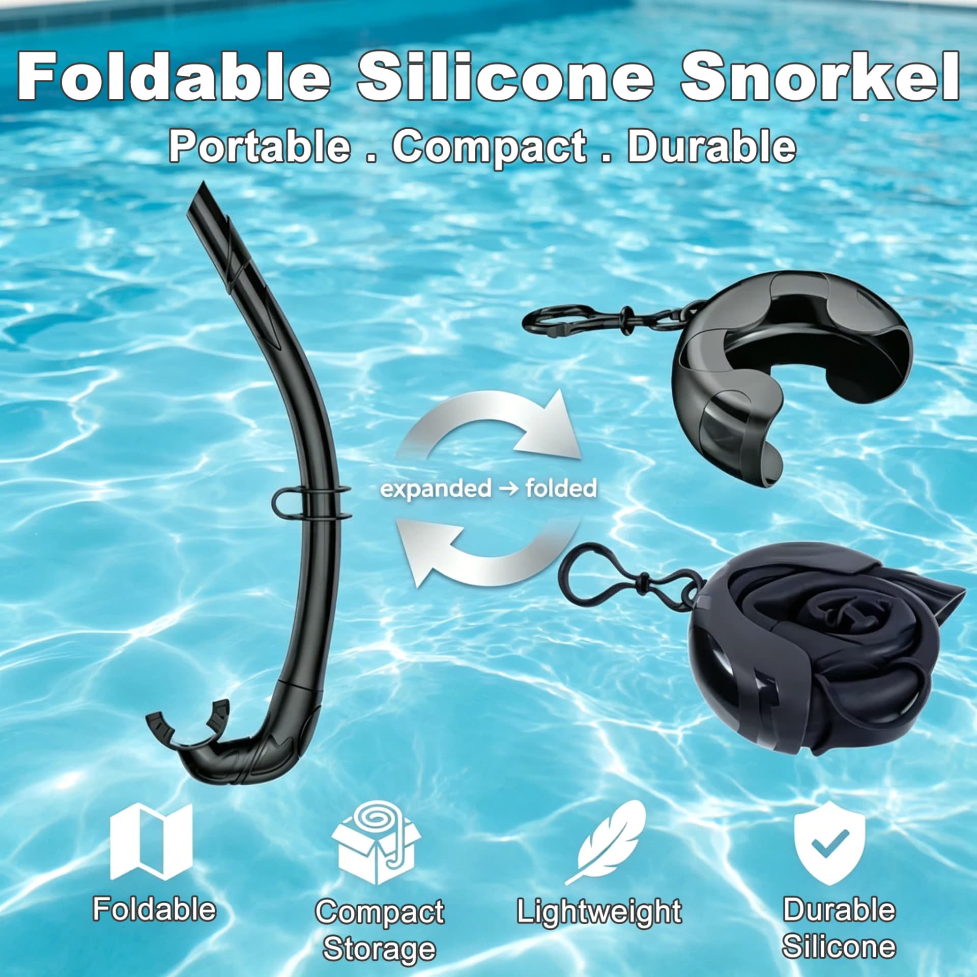Retractable Soft Silicone Snorkel